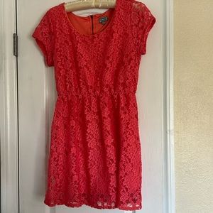 Paris LA Pink Coral Lace Dress